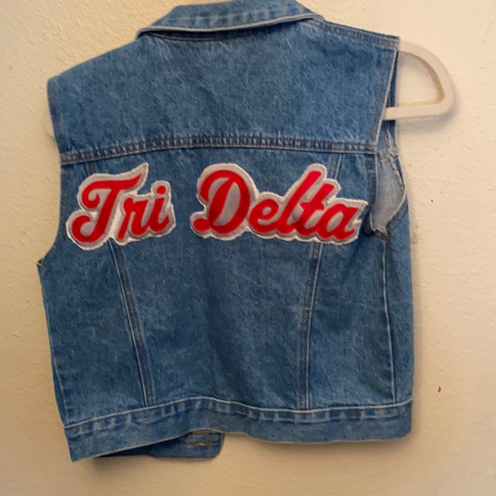 Tri Delta jean vest size small made by BWB Delta Delta Delta